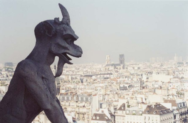 A gargoyle at Notre Dame