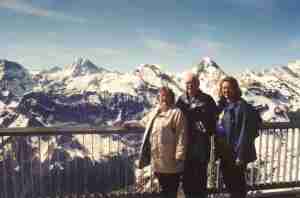 The Three of Us at Piz Gloria on the Schilthorn